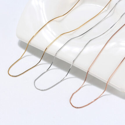 S925 Sterling Silver Without Pendants Box Necklace