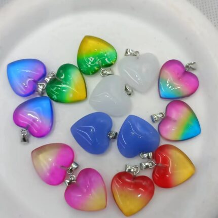 Glass Peach Heart Necklace Pendants Accessories